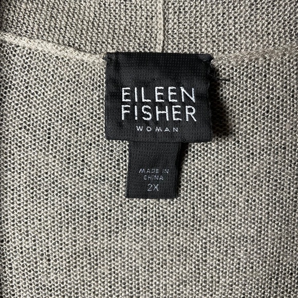 Eileen Fisher Plus Size Two Tone Wool Blend Twee Minimalist Chic Cardigan 2X - Picture 5 of 9